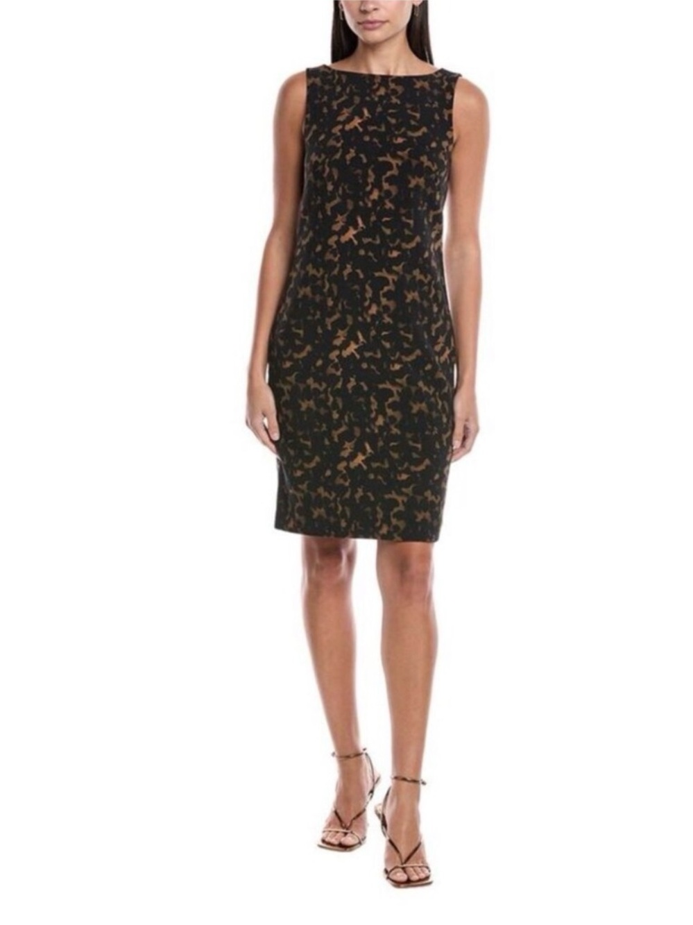 NWT Theory Betty Tortoise Shell Crepe Sheath Shift Dress, Size 0